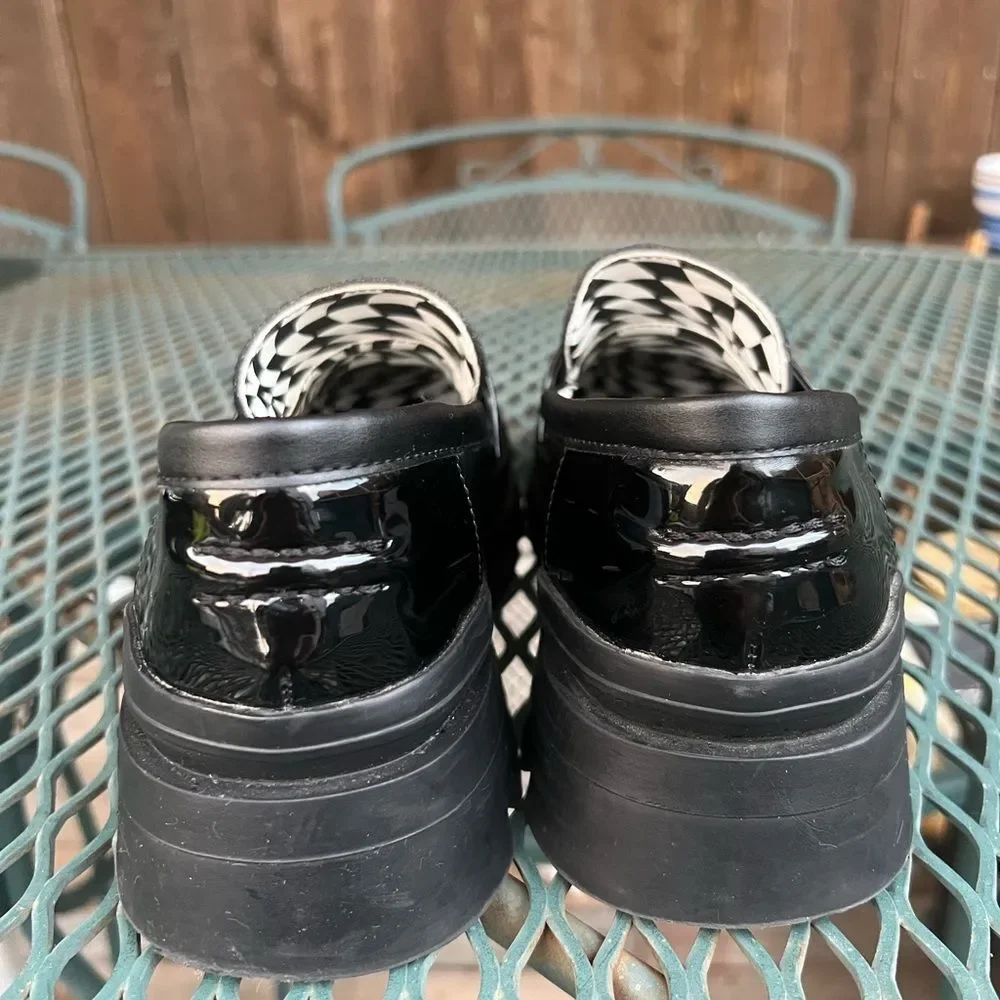 Steve Madden Black Loafers Girls Size 5 Women’s Size 7 Metallic Sparkle Y2K
